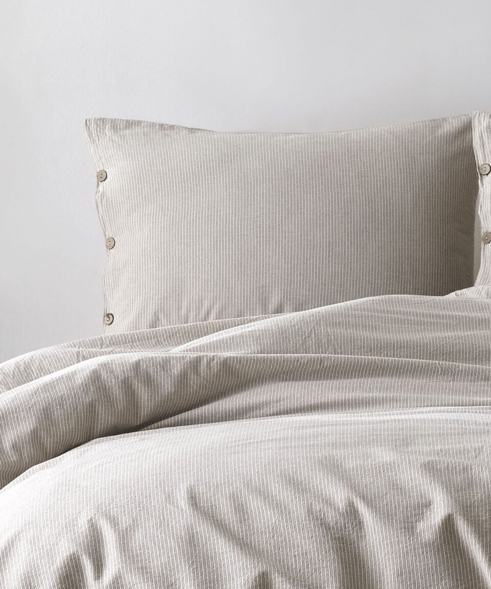 Chambray kokvilnas spilvendrāna Shirt Brown