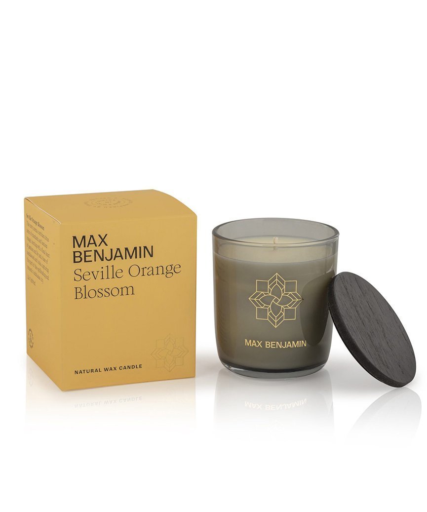 Max Benjamin aromātiskā svece Seville Orange Blossom ar kastīti