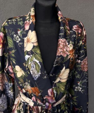 Satīna halāts Magic Garden Blue