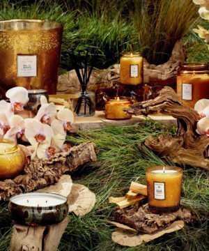 Voluspa aromātiskās sveces Baltic Amber smaržīga kompozīcija